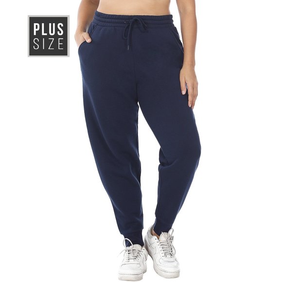Plus Size Baggy Sweatpants with Pockets - Navy Blue Joggers - Picture 3 of 7